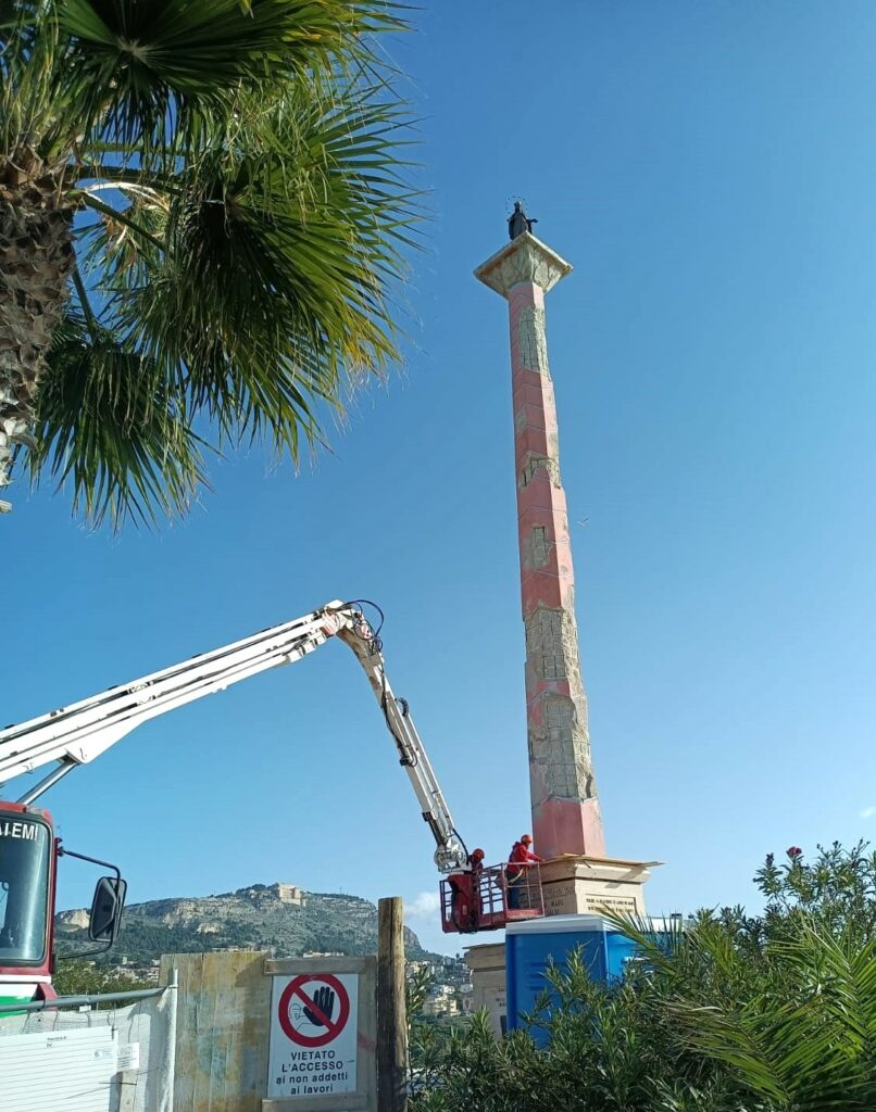 COLONNA VOTIVA, INIZIATI I LAVORI DI RESTAURO  