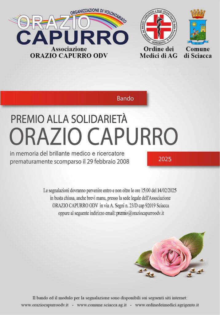 PREMIO ALLA SOLIDARIETÀ “ORAZIO CAPURRO” 2025